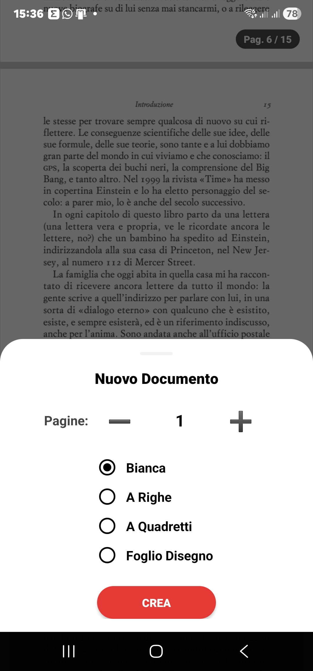 Screenshot Nuovo Documento